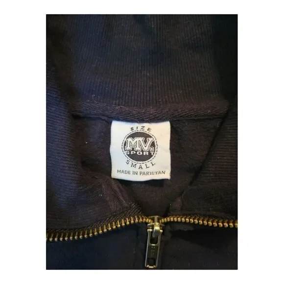 Notre Dame Distressed Look Mock Neck Zippered Sweatshirt Size S - Picture 3 of 4